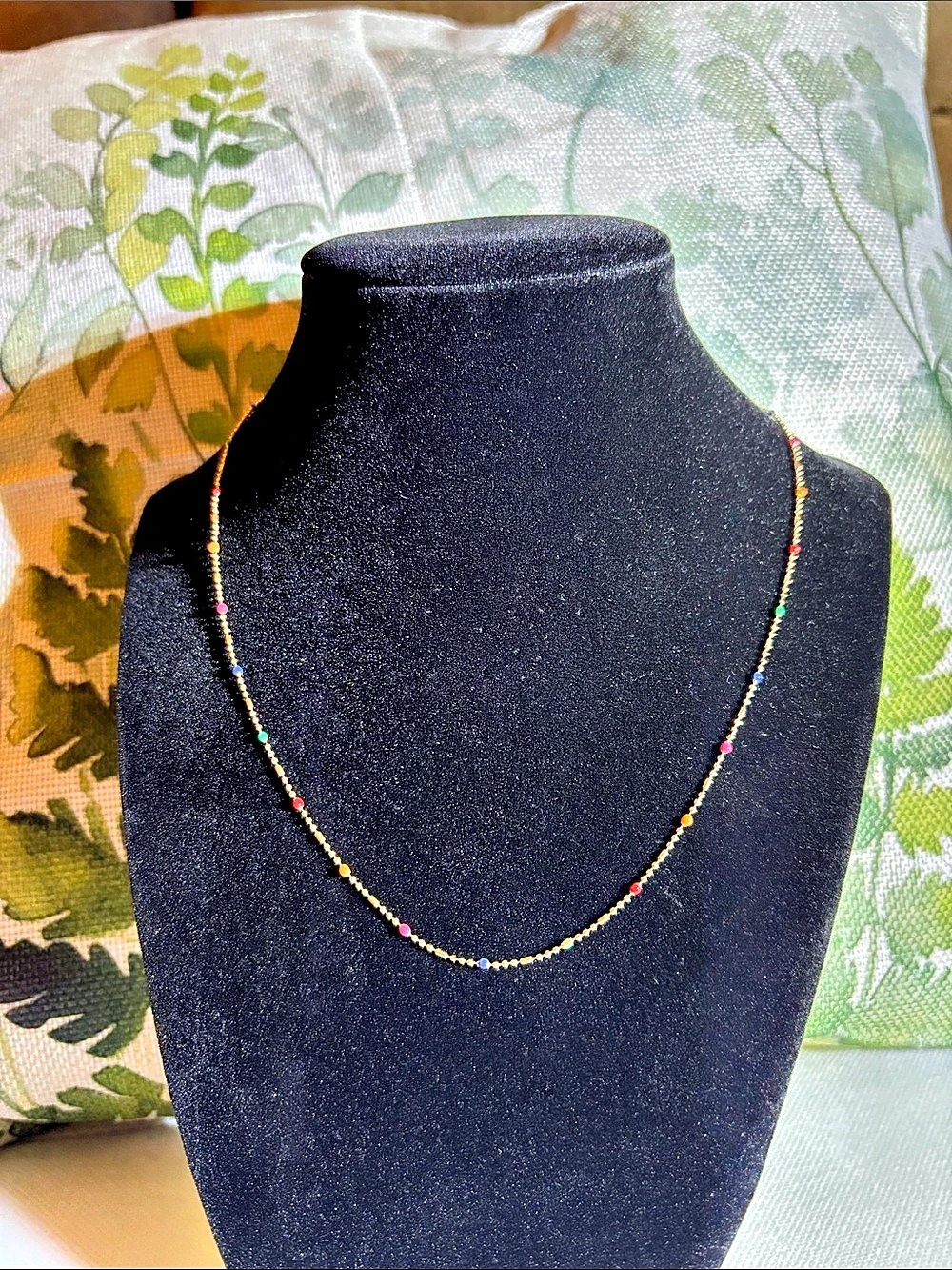 NWOT LOFT Multicolor Beaded Necklace 16 Inches with 2 Inch extender